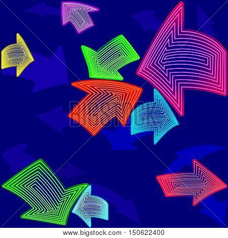 Mosaic Seamless Pattern with Arrows. Vector illustration