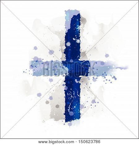 vector map of Finland Water color paint