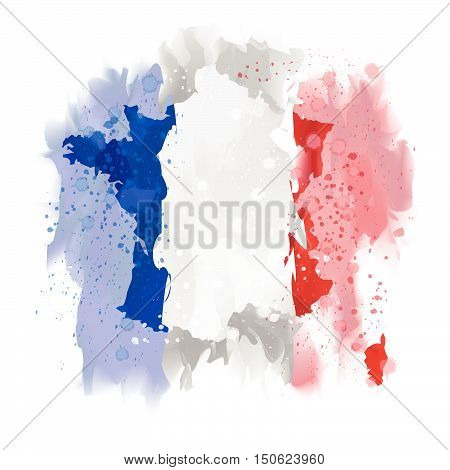 vectors Map of France Water color paint