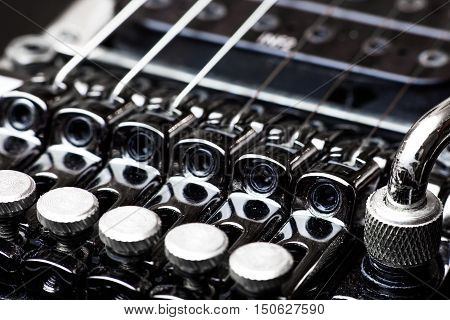 Electric guitar parts tremolo, strings and tuners