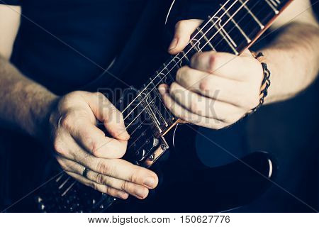 Musician Playing Electric Guitar