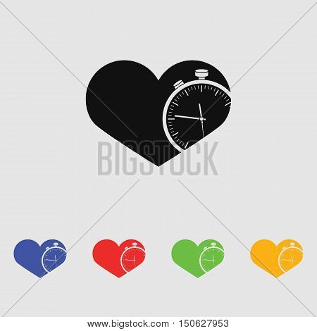 Heart & Time  vector icon for web and mobile
