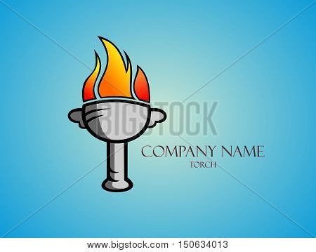 stock illustration ancient torch of  lighting logo