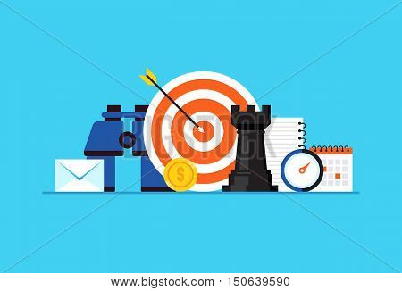 Business strategy. Flat design modern vector illustration concept.