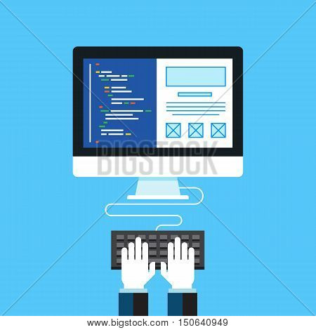 Web development. Flat design modern vector illustration concept.