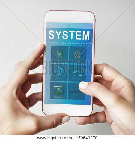 System Content Management SEO Application Graphic Concept