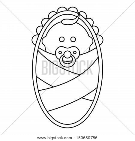 Newborn icon in outline style on a white background vector illustration