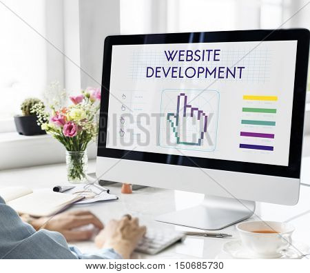Website Development Links Seo Webinar Cyberspace Concept