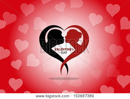 Valentines Day Vector with Heart Background, Vector, Illustrator