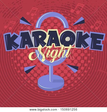 Karaoke Night. Party. Vector Image. Comic Illustration