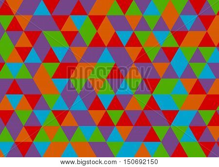 Colorful Geometric Triangle Pattern. Abstract Vector Background.