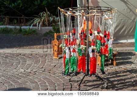 Wooden Pinocchio Puppet As A Souvenir Of Italy