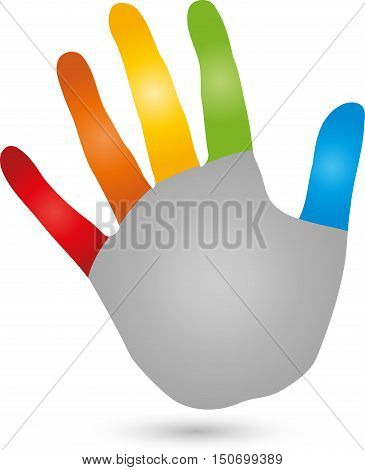 Five, hand colored, physiotherapy or naturopathic logo