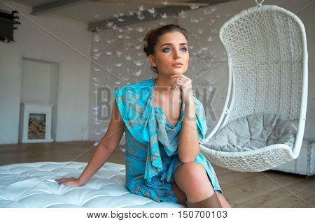 Portrait of Beautiful Woman Beauty young model.