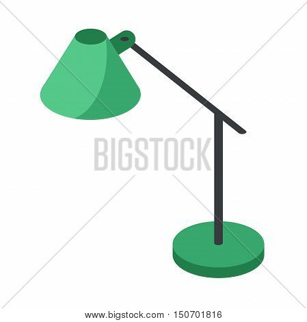 Lamp energy interior equipment lantern sign.modern table lamp with a high foot vector illustration of an isometric view isolated on white background