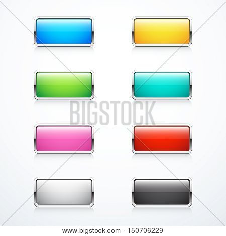 Set of rectangle buttons. Vector illustration eps 10.