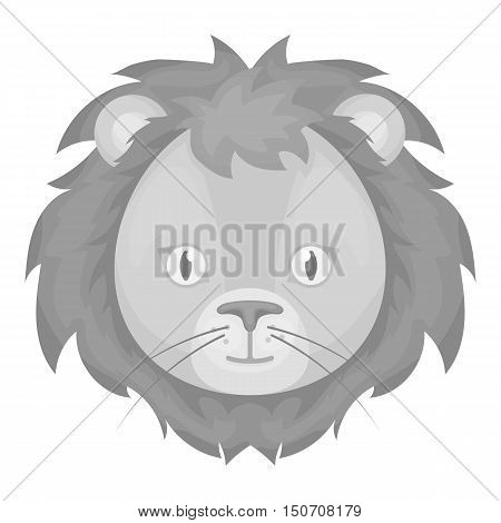 Circus lion icon in monochrome style isolated on white background. Circus symbol vector illustration.