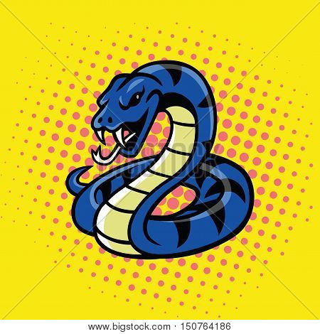 Viper Snake Pop Art Style Vector Illustration