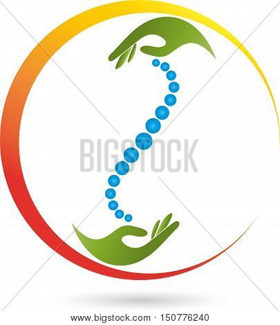 Hands and circles, naturopath, orthopedics, physiotherapy logo