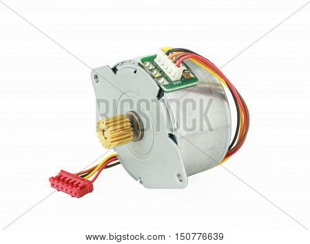 Stepper Motor with cable isolated on white background
