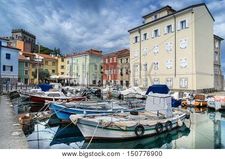 The marina in Muggia a small town in east Italy