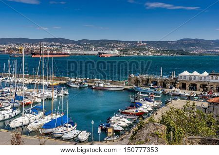 Looking across the marina in Muggia in eastern Italy