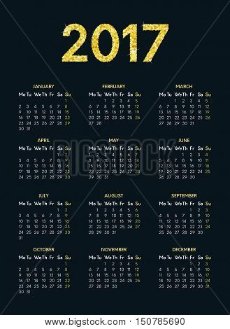 Vector Calendar 2017 Vector & Photo (Free Trial) | Bigstock