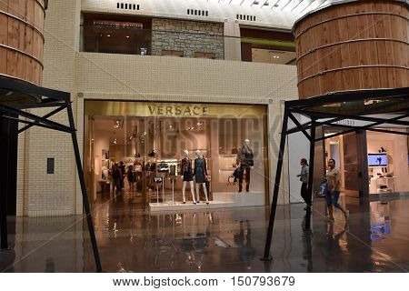 DALLAS, TX - SEP 17: NorthPark Center in Dallas, Texas, as seen on Sep 17, 2016. The center has over 235 stores and is the first shopping center featured on Vogue Magazine.