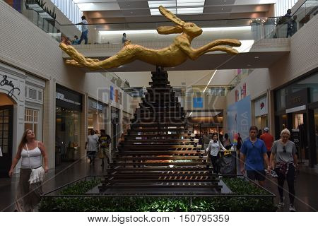 DALLAS, TX - SEP 17: NorthPark Center in Dallas, Texas, as seen on Sep 17, 2016. The center has over 235 stores and is the first shopping center featured on Vogue Magazine.
