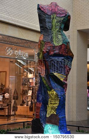 DALLAS, TX - SEP 17: NorthPark Center in Dallas, Texas, as seen on Sep 17, 2016. The center has over 235 stores and is the first shopping center featured on Vogue Magazine.