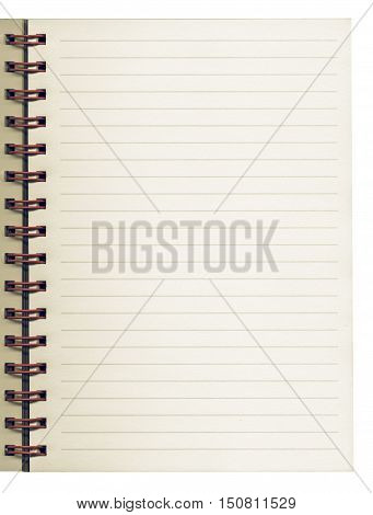 Vintage Looking Blank Notebook Page