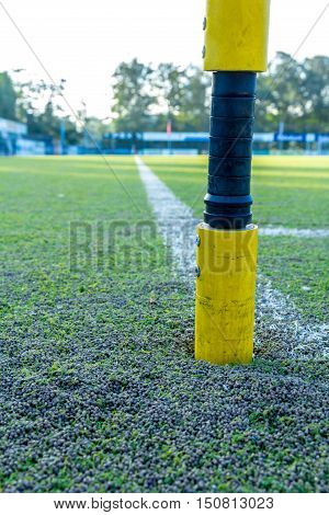 The Hague the Netherlands - October 08 2016: synthetic grass sports field with infill