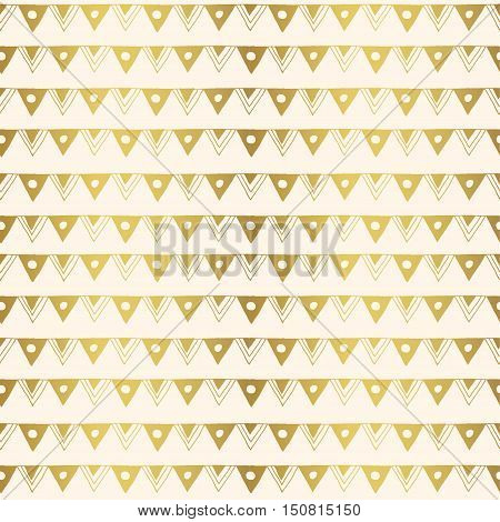 Geometric hand drawn ornament triangle. Modern stylish texture. Gold linear braids. Trendy gold texture