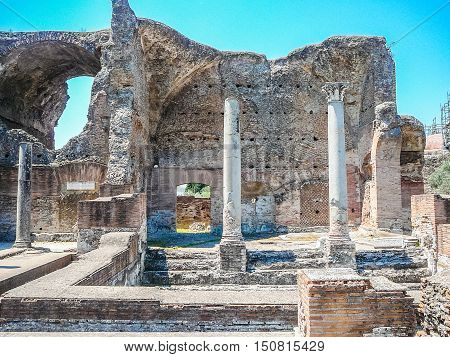 Hdr Villa Adriano Ruins In Tivoli