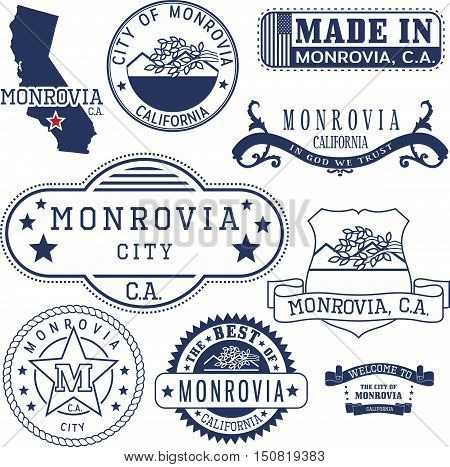 Monrovia City, Ca. Stamps And Signs