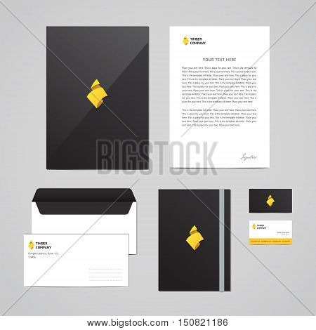 Corporate identity Timber Company design template. Documentation for business. Logo with sawdust. Perfect for your business.