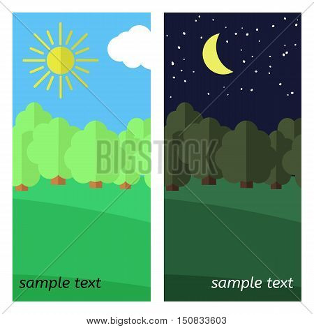 Day and Night on a Clearing in the Forest.