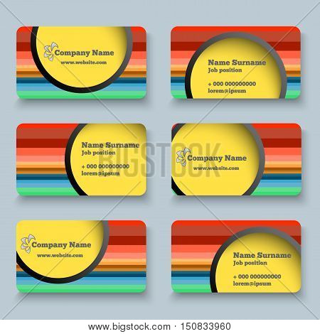 Set of Multicolor Vector Business Card Design