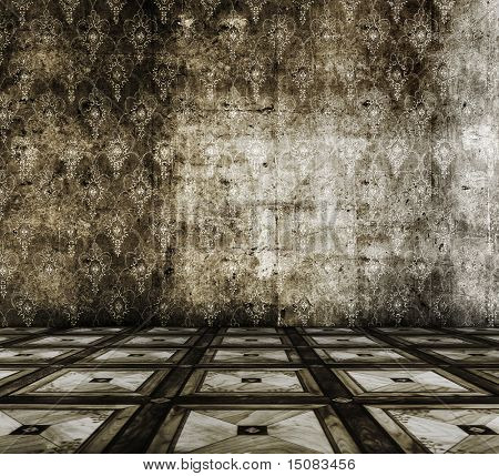 alte Grunge-Zimmer mit linoleum