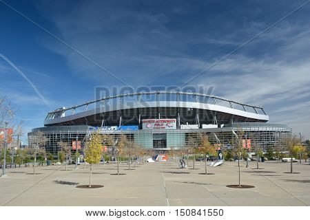 Denver, Co, Usa - October 8. 2016: Sports Authority Field At Mile High Stadium Is The Home Of The De