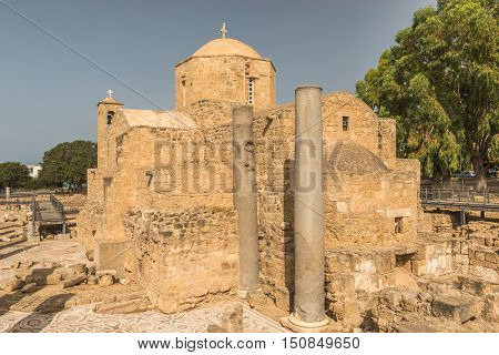 Chrysopolitissa Church of the fourth century in Paphos, Cyprus.