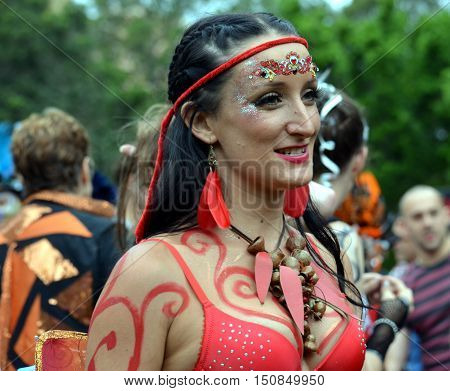 Sydney Australia - March 2 2013. Mardi Gras is an annual event for gay/lesbian acceptance. LGBT pride parade and festival. The world's most joyous and spectacular celebration of LGBTQI pride.