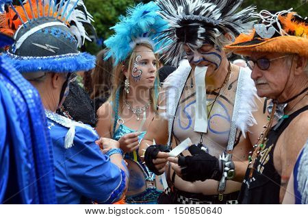 Sydney Australia - March 2 2013. Mardi Gras is an annual event for gay/lesbian acceptance. LGBT pride parade and festival. The world's most joyous and spectacular celebration of LGBTQI pride.