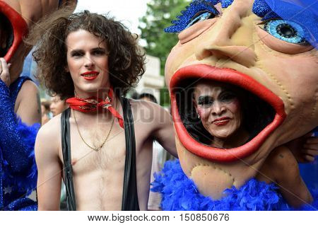 Sydney Australia - March 2 2013. Mardi Gras is an annual event for gay/lesbian acceptance. LGBT pride parade and festival. The world's most joyous and spectacular celebration of LGBTQI pride.