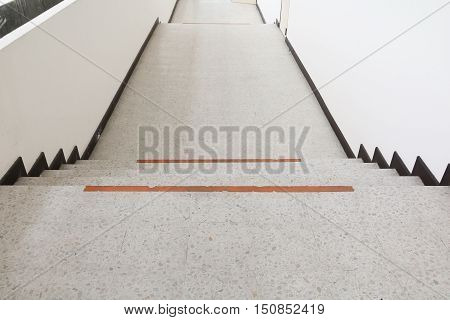Close up way down the Stairs terrazzo marble floor