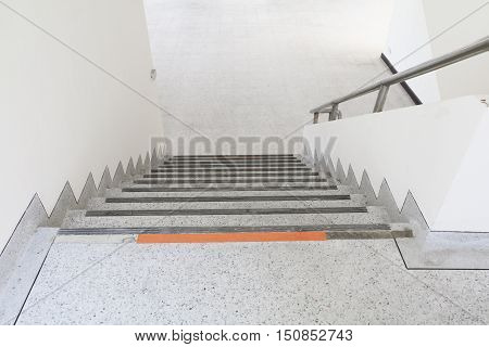 Close up way down the Stairs terrazzo marble floor