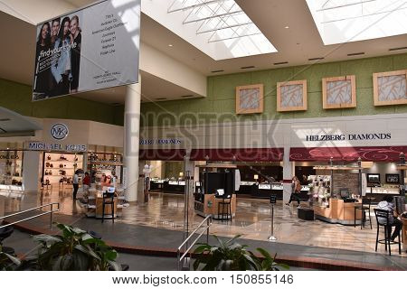 HURST, TX - SEP 19: North East Mall in Hurst, Texas, as seen on Sep 19, 2016. It is a super-regional enclosed mid to high end shopping mall.