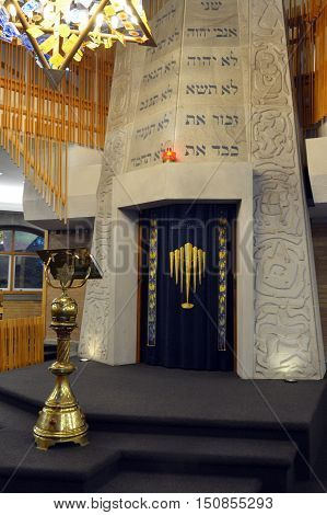 Torah Ark In Jewish Synagogue