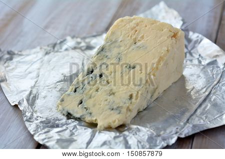 Blue Cheese On Open Tin Fuil