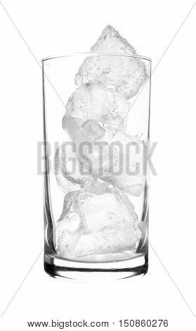 Glass of Real Ice isolated on white background